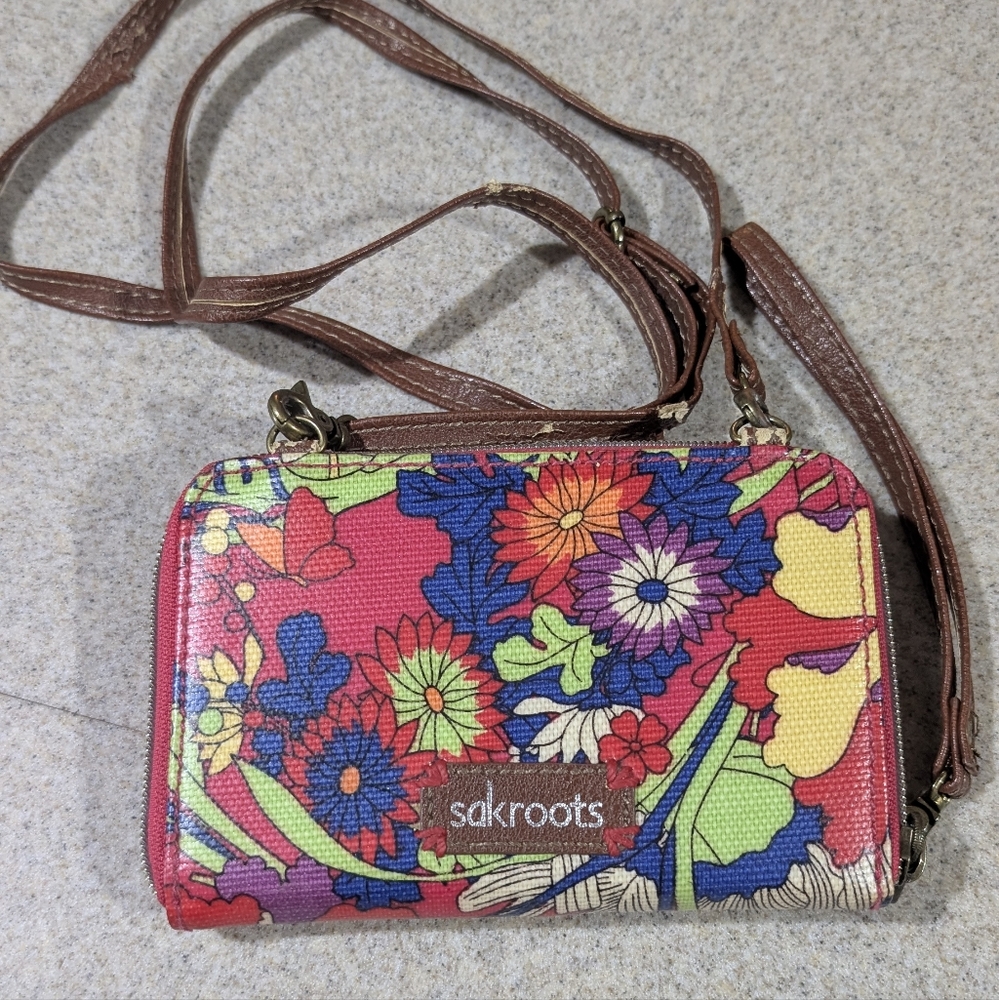 Sakroots Colorful Floral Crossbody Bag